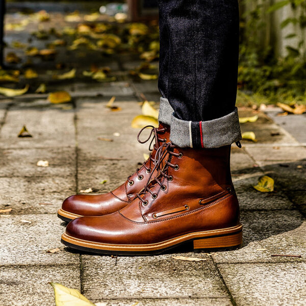 Casual Leather Boots British Men's Retro Martin Boots - Image 2