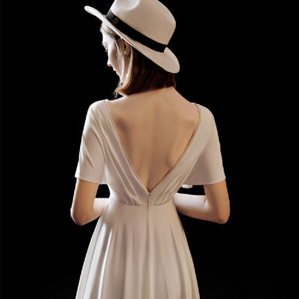 White Satin Premium Bridal Dress - Image 2