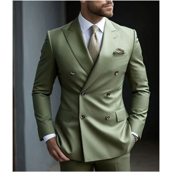 Men's Two-piece Suit Korean Style Slim Fit Business Best Man Casual Suit - Image 4