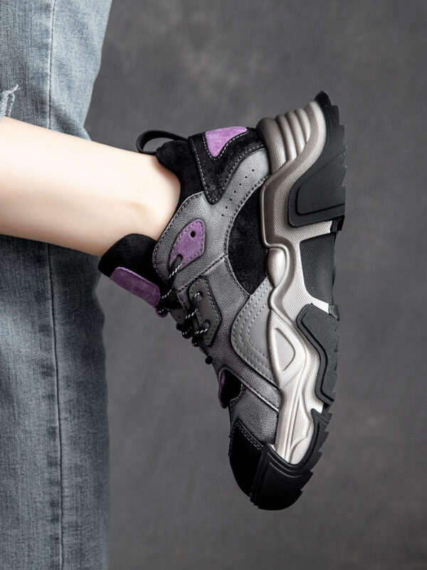 Women's Trendy Vintage Leather Thick Sole Travel Shoes - Image 5