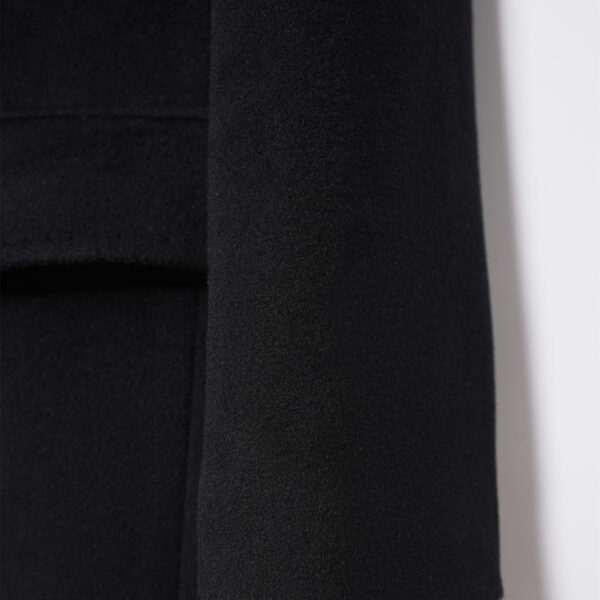 High-end Black Thickened Cashmere Coat Mid-length - Image 4