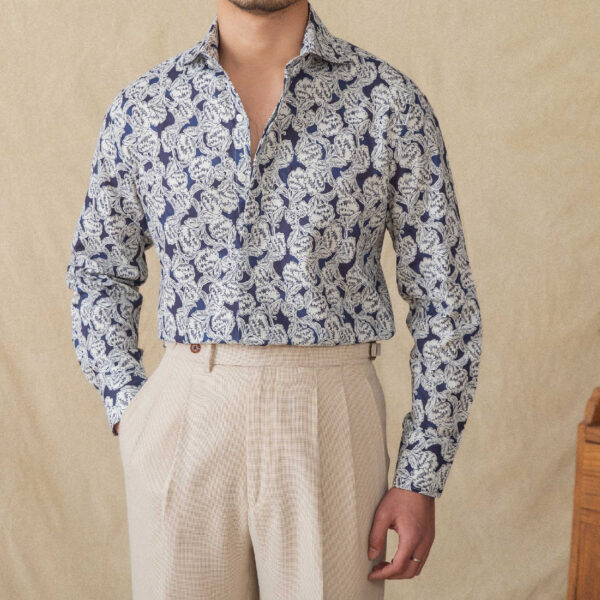 Men's Printed Long Sleeve Cardigan Shirt - Image 3