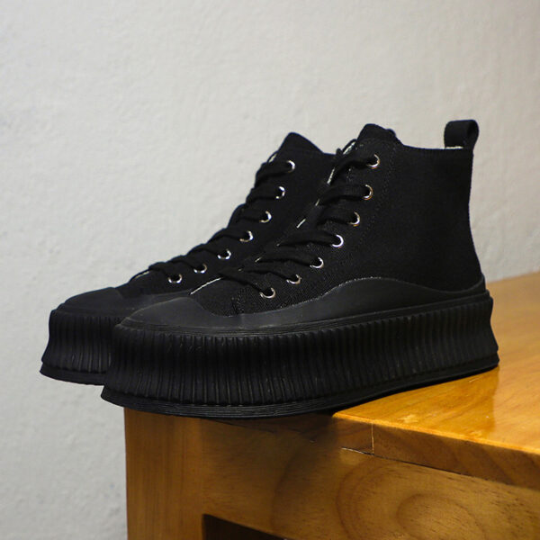 Ladies Thick-soled High-top Canvas Shoes - Image 2