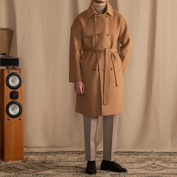 Men's Wool Drop Shoulder Casual Mid-length Coat - Image 2