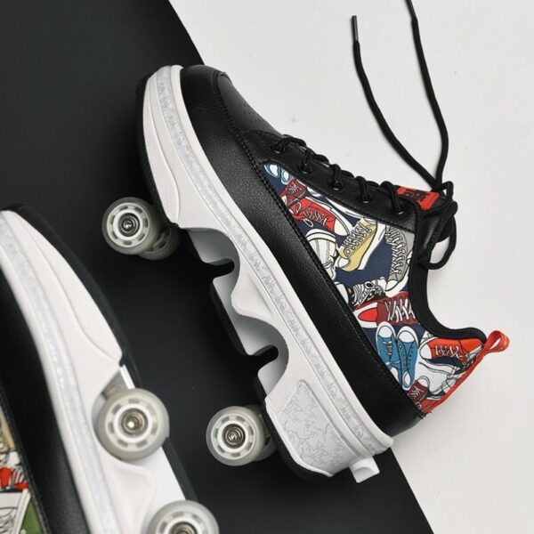 Male And Female Adult Four Wheel Deformation Shoes Student Sports Shoes With Light Pulley - Image 6