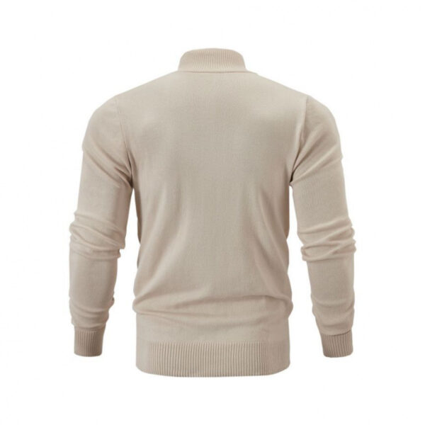 Stand Collar Casual Sports Sweater Solid Color Zipper Sweater - Image 5