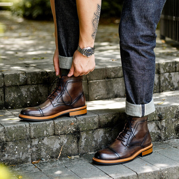 Autumn and Winter New British Men's Retro Martin Boots - Image 2