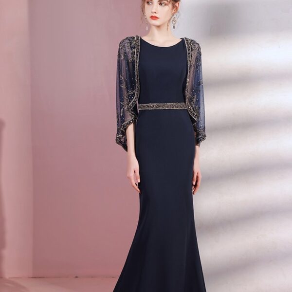 New Banquet Temperament Upscale Celebrity Gas Field Queen Fishtail Shawl Trailing Long Section - Image 6
