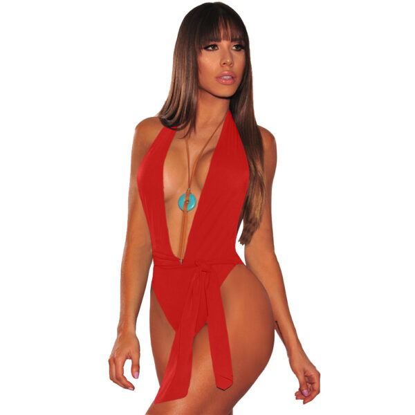 Amazon Ebay2021 new swimwear Europe and the United States summer sexy straps one-piece swimsuit women low-cut bikini - Image 9