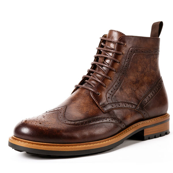 Casual Men's Leather Round Toe Martin Boots - Image 6