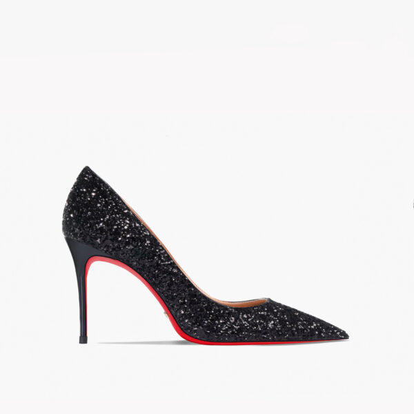 New 12cm Super Pointed High Heels Women's Black Silver Sequins - Image 9