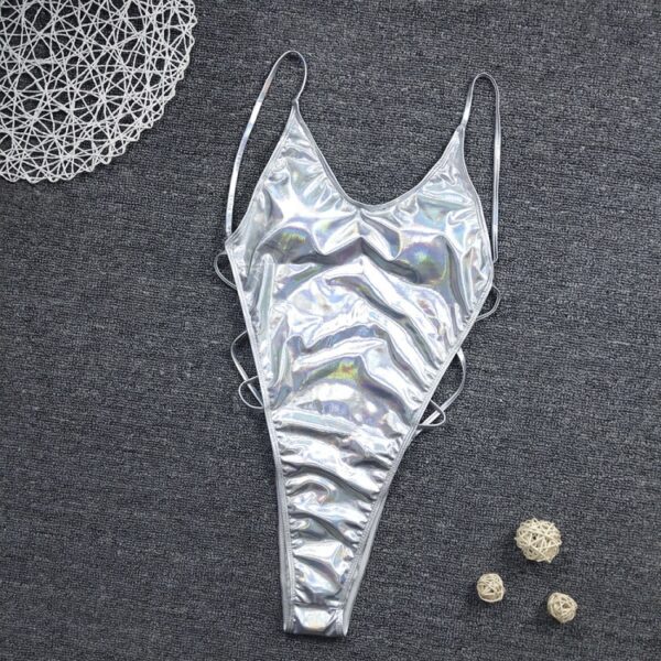 Sexy High Cut One Piece Swimsuit Thong Swimwear Women Trikini - Image 2