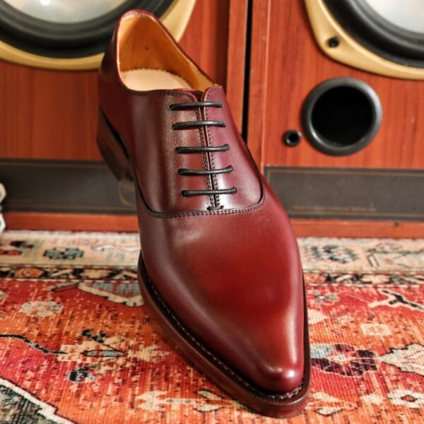 Goodyear Handmade Shoes Super Pointed Toe Wine Red Personality - Image 4