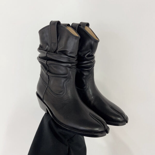 Leather Split Toe Ankle Boots - Image 9