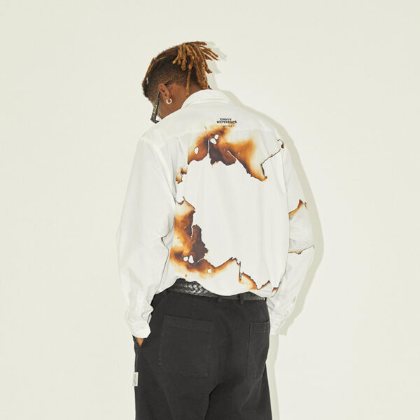 Off-White Ash Printed Long Sleeve Shirt Loose Casual - Image 2