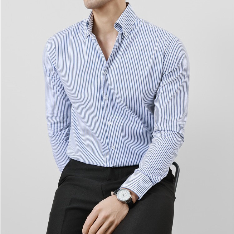Striped Men’s V-neck Long Sleeve Shirt