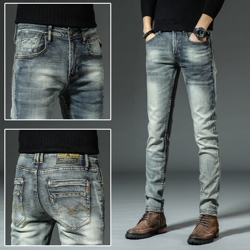 Casual Retro Jeans Men’s Slim Straight Tube Autumn And Winter