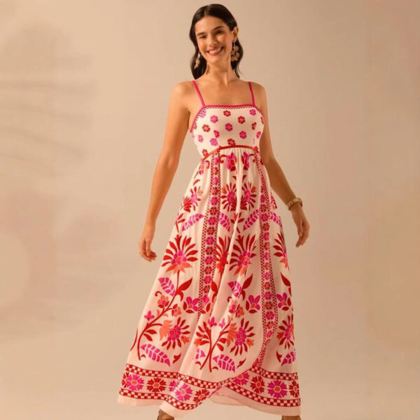 Printing Slip Dress Vacation Style Women's Clothing - Image 9