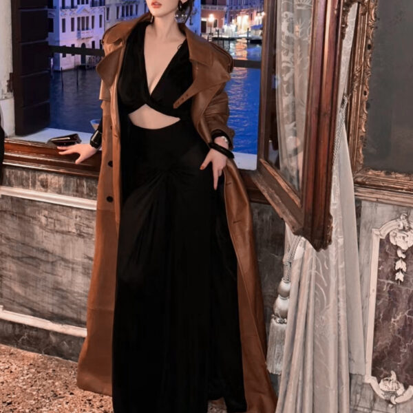 Autumn And Winter New Sheepskin Fried Street Handsome Trench Coat Coat - Image 2