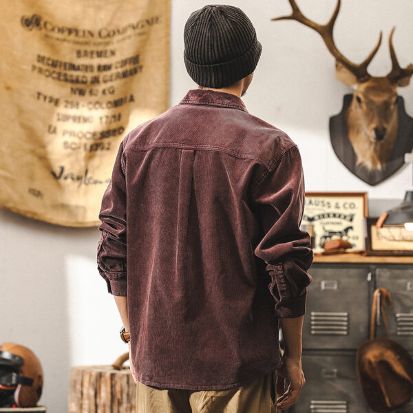 Retro Corduroy Shirt Men's Long-sleeved Casual Jacket - Image 5