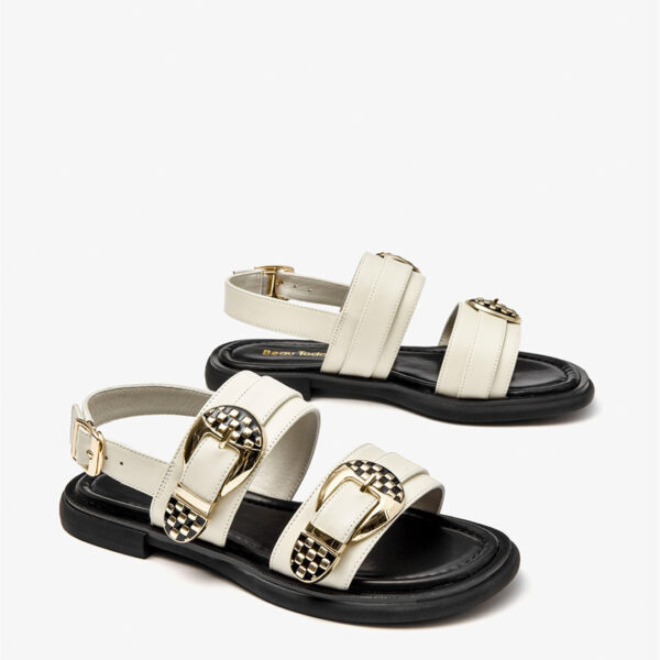 Summer Women's Shoes Flat Leather Roman Sandals - Image 3
