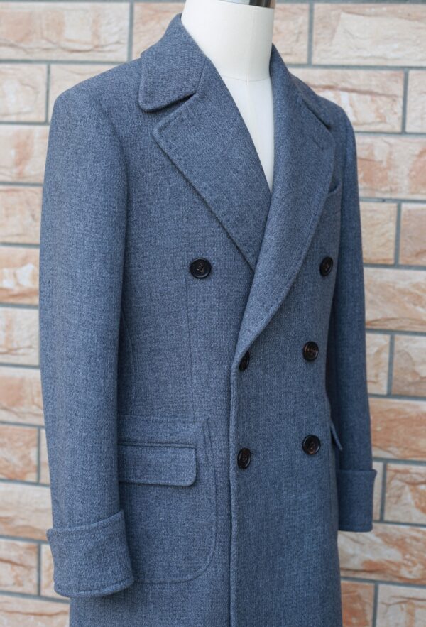 Men's Wool Double Breasted Polo Coat - Image 6