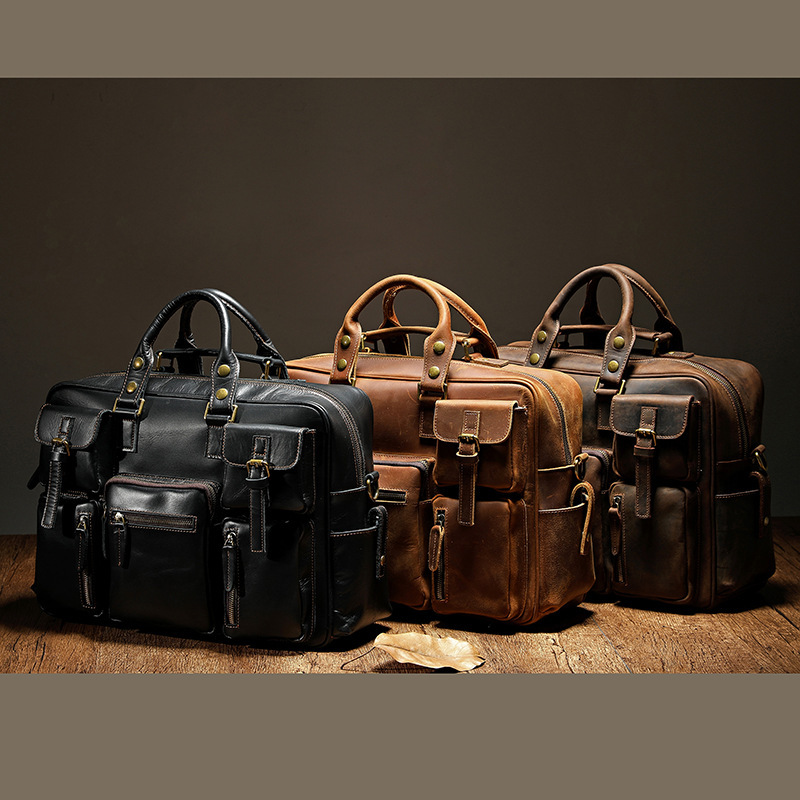 Men’s Large Capacity Leather One Shoulder Messenger Bag