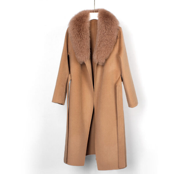 Autumn And Winter New Wool Overcoat Double-faced Woolen Goods Long Belt Slim Fit - Image 7