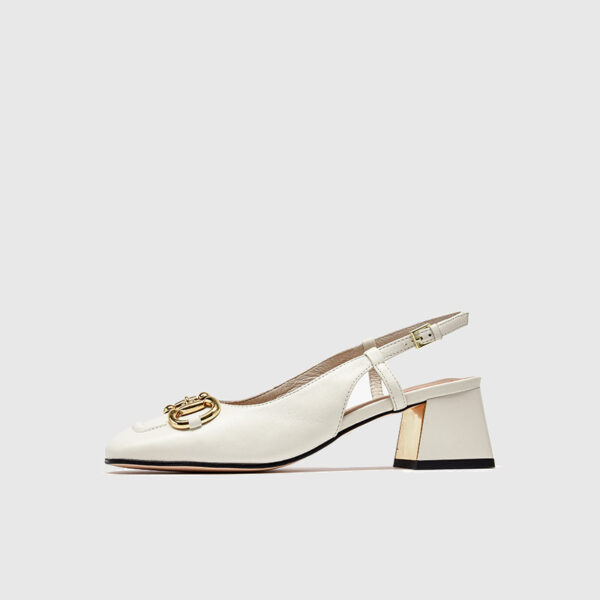 Women's French Baotou Thick Heel Leather Square Toe Shoes - Image 5