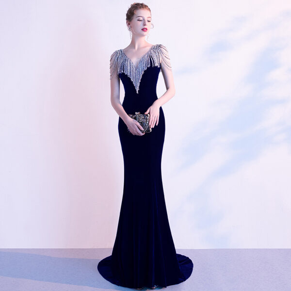 Red Host Evening Dress Female Fishtail Tailing - Image 2