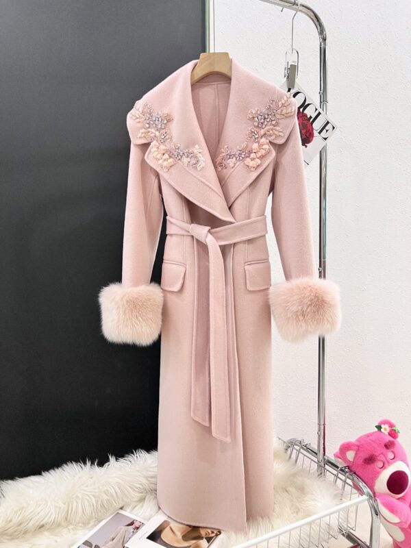 Autumn And Winter Cashmere Wool Reversible Woolen Coat Women's Long - Image 6