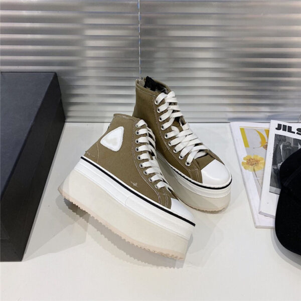 Women's Casual Ripped Platform Platform High-Top Canvas Shoes - Image 2