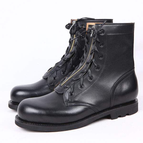 Leather High Top Round Toe Boots - Image 3