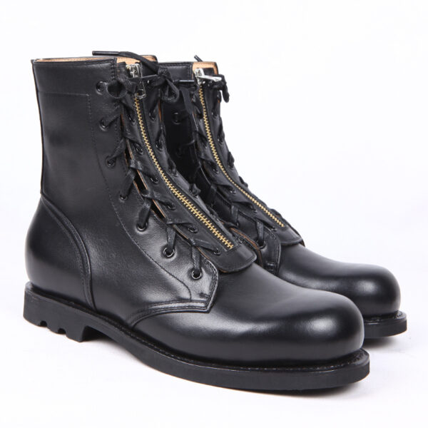 Leather High Top Round Toe Boots - Image 4