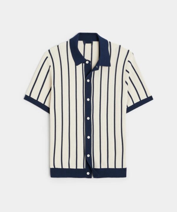 Men's Solid Color Short Sleeve Lapel Knitted - Image 3