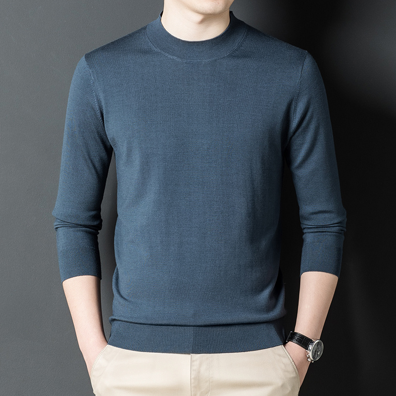 Men’s Crew Neck Solid Color Knit Sweater