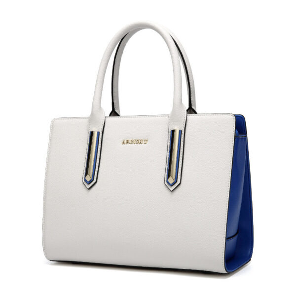 Fashion contrast leather handbag - Image 5