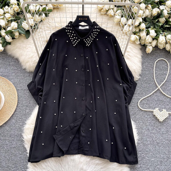 Fashionable Batwing Sleeve Loose Heavy Work Casual Shirt - Image 8