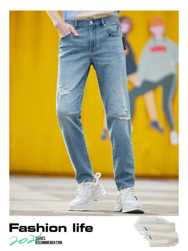 Men's Life Series Coolmax Cool Straight Light Blue Jeans - Image 2