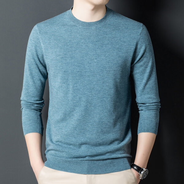 Men's Fashion Casual Pure Cashmere Knitted Bottoming Shirt - Image 8