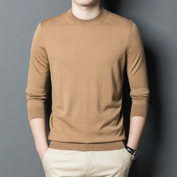 Men's Crew Neck Solid Color Knit Sweater - Image 5