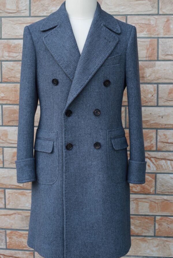 Men's Wool Double Breasted Polo Coat - Image 3