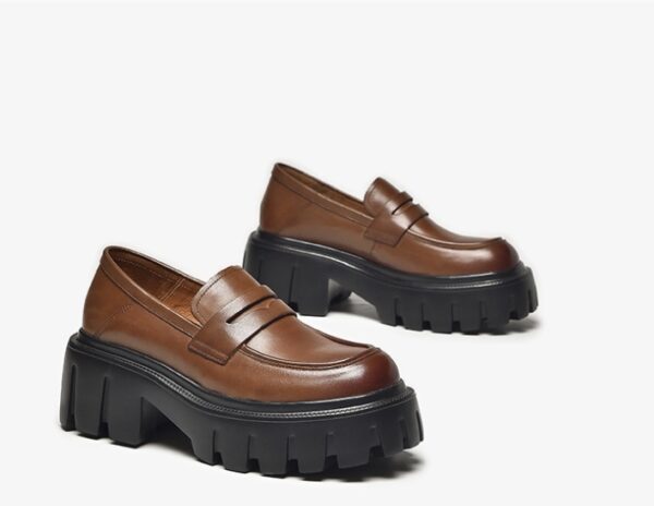 Women's Retro Black Height Increasing Shoes - Image 6