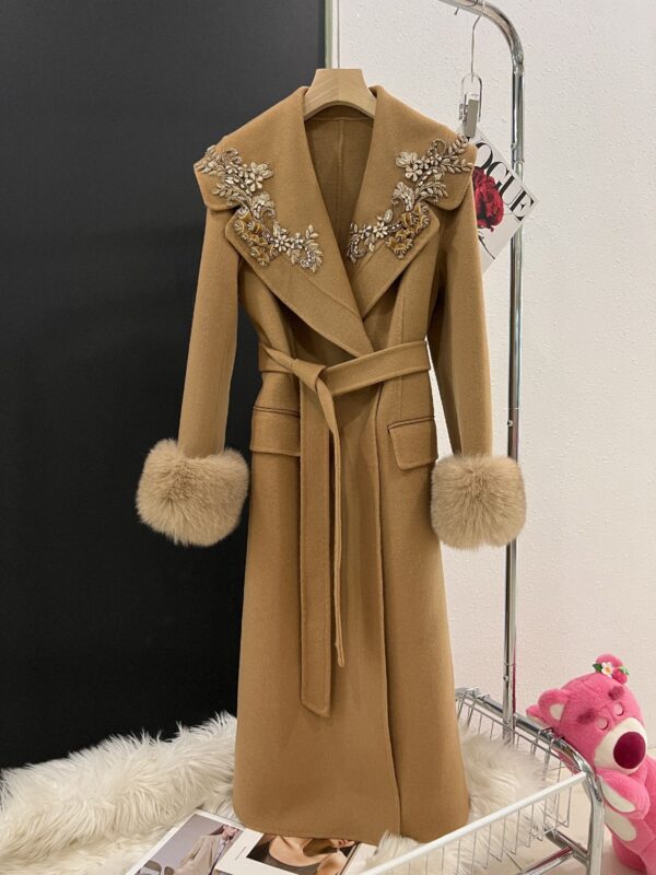 Autumn And Winter Cashmere Wool Reversible Woolen Coat Women's Long - Image 4