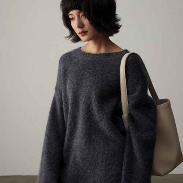 Pure Cashmere Wide Sweater Pullover Women's Thick - Image 3
