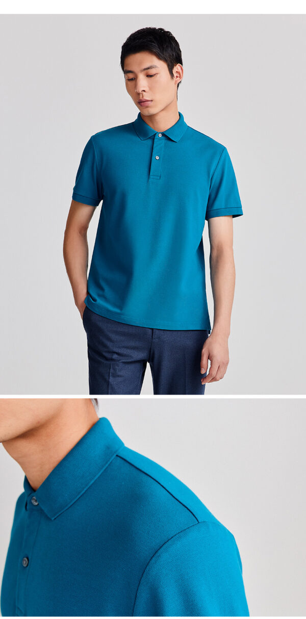 Men's Business Slim Cotton Short Sleeve Polo  Shirt - Image 2