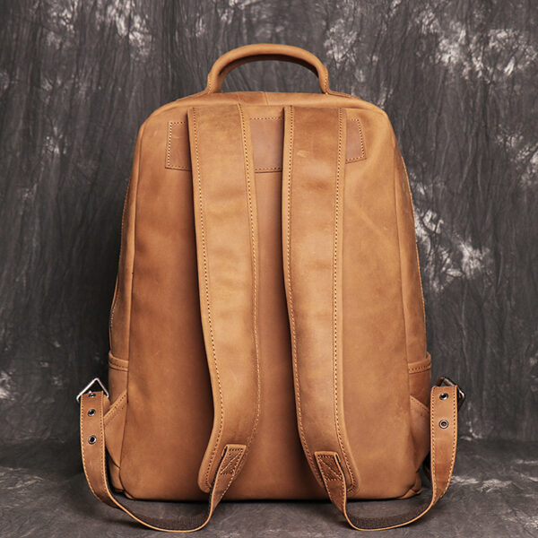 Retro Crazy Horse Skin Backpack Men's Business Casual Backpack Head Layer Cowhide - Image 6