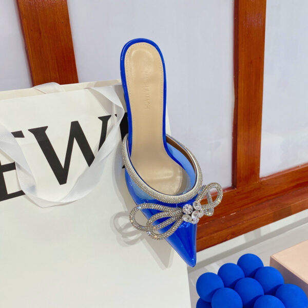 Bow-knot Rhinestone Pointed-toe Stiletto Sandals - Image 5