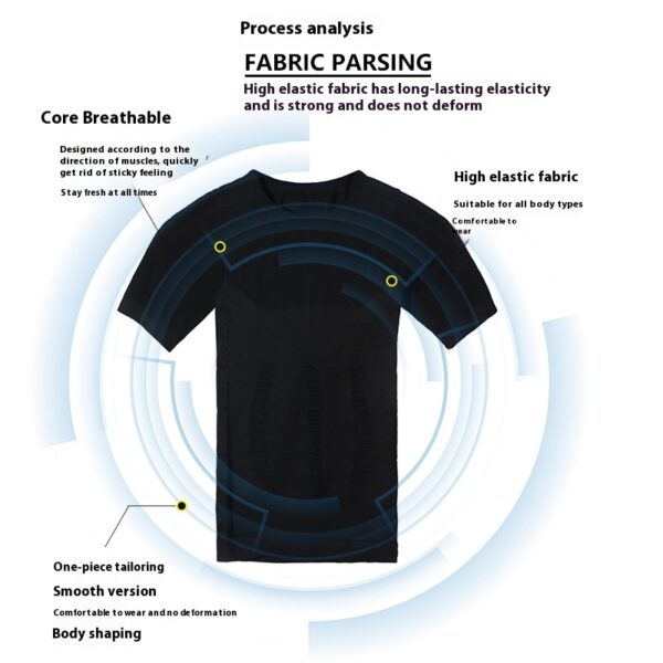 Men's Belly Contracting Chest Cover Sports Workout Bottoming Short Sleeve - Image 7
