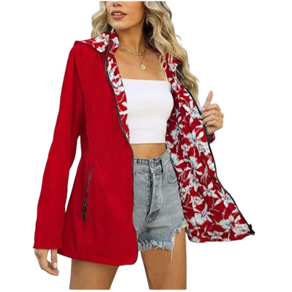 Printed Women's Zipper Windbreaker Japanese And Korean Fashion Double-sided Wear - Image 3